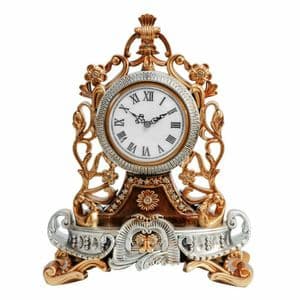 Luxury Ornate French Antique Style Mantel Clock With Crystal Embellishment