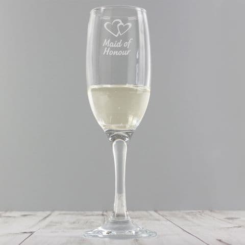 Maid of Honour Single Champagne Flute Gift Wedding Party