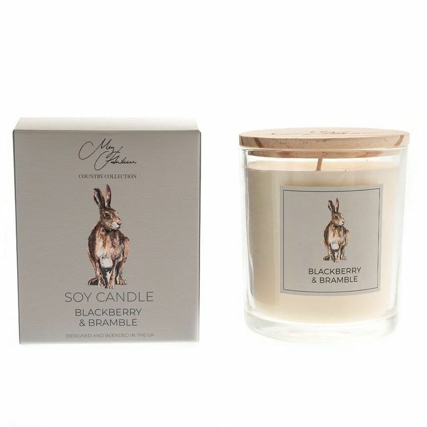 Meg Hawkins Hare Design Scented Candle - Country Cottage Blackberry and Bramble Home Fragrance