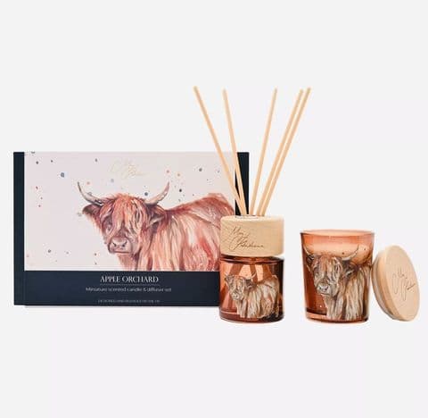 Meg Hawkins Mini Candle & Diffuser Gift Set – Highland Cow (Apple Orchard)