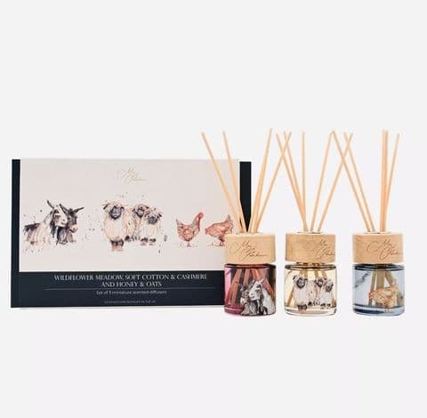 Meg Hawkins The Farm Mini Diffusere Gift Set – Donkey, Sheep & Hen (Set of 3)