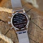 Men's Personalised Watch gift In Envy Green by Architect Of London.  Engrave with your own message.