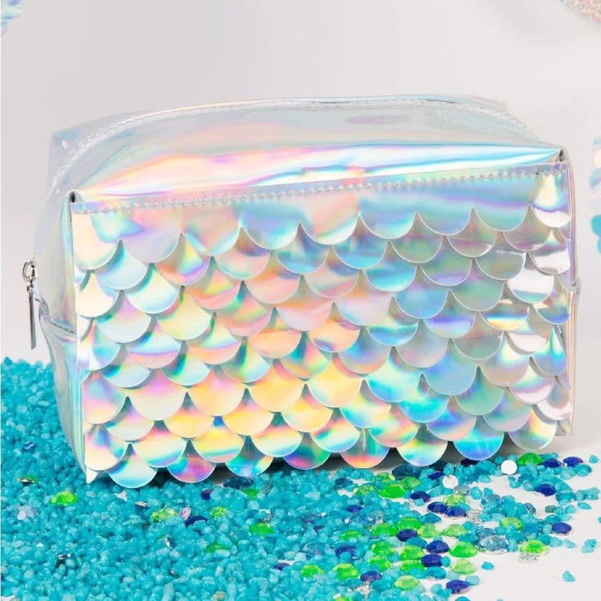 Mermaid Scales Cosmetic Bag Holographic Iridescent Make Up Bag Gift For Her