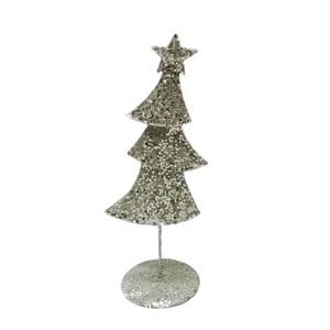 Metal Contemporary Christmas Ornament Champagne Silver Christmas Tree