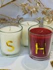 Monogrammed Mini Scented  Candle Gift  - 5 Fragrances/Colours - With  any Initial - Christmas table favour