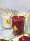 Mini Scented Christmas Candle Gift  With Tree Motif - Choice of Fragrances/Colours