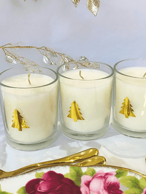 Mini Scented Christmas Candle Gift With Tree Motif - Choice of Fragrances/Colours