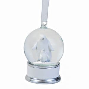Mini Snow Globe Hanging Christmas Decoration - Mother & Baby Penguin