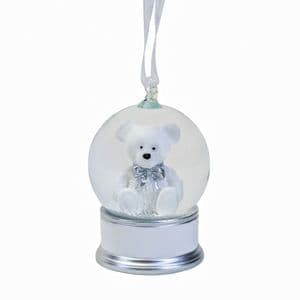 Mini Snow Globe Hanging Christmas Decoration - Teddy Bear