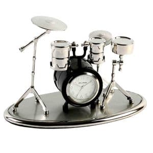 Miniature Clock Gift - Black Drum Kit