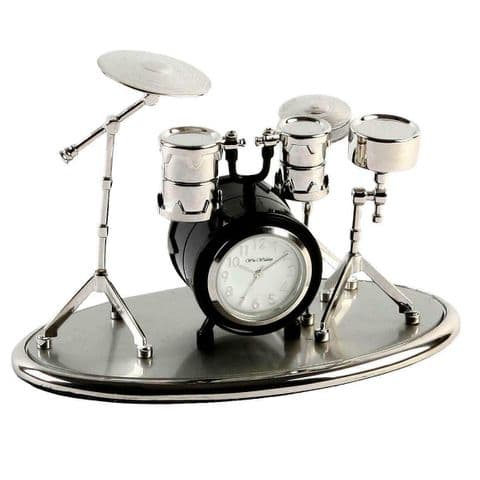 Miniature Clock Gift - Black Drum Kit