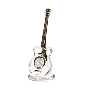 Miniature Clock Gift - Crystal Guitar