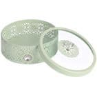 Mint Green Metal Lace Storage Box - Vintage Style Round Metal Dressing Table Storage Box