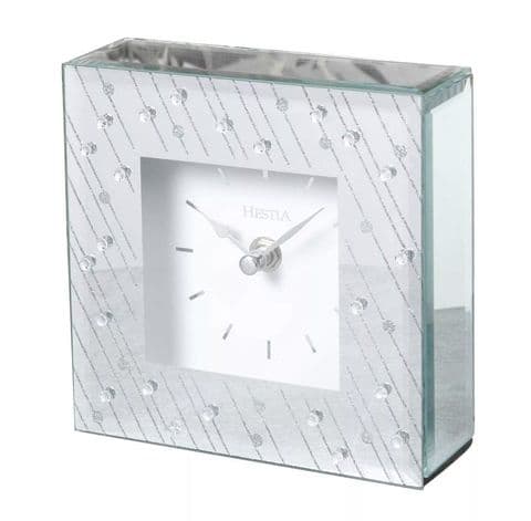 Mirror Glass Raindrop Design Mantel Clock