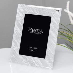 Mirror Glass Silver Glitter Abstract Design Photo Frame 5 x 7