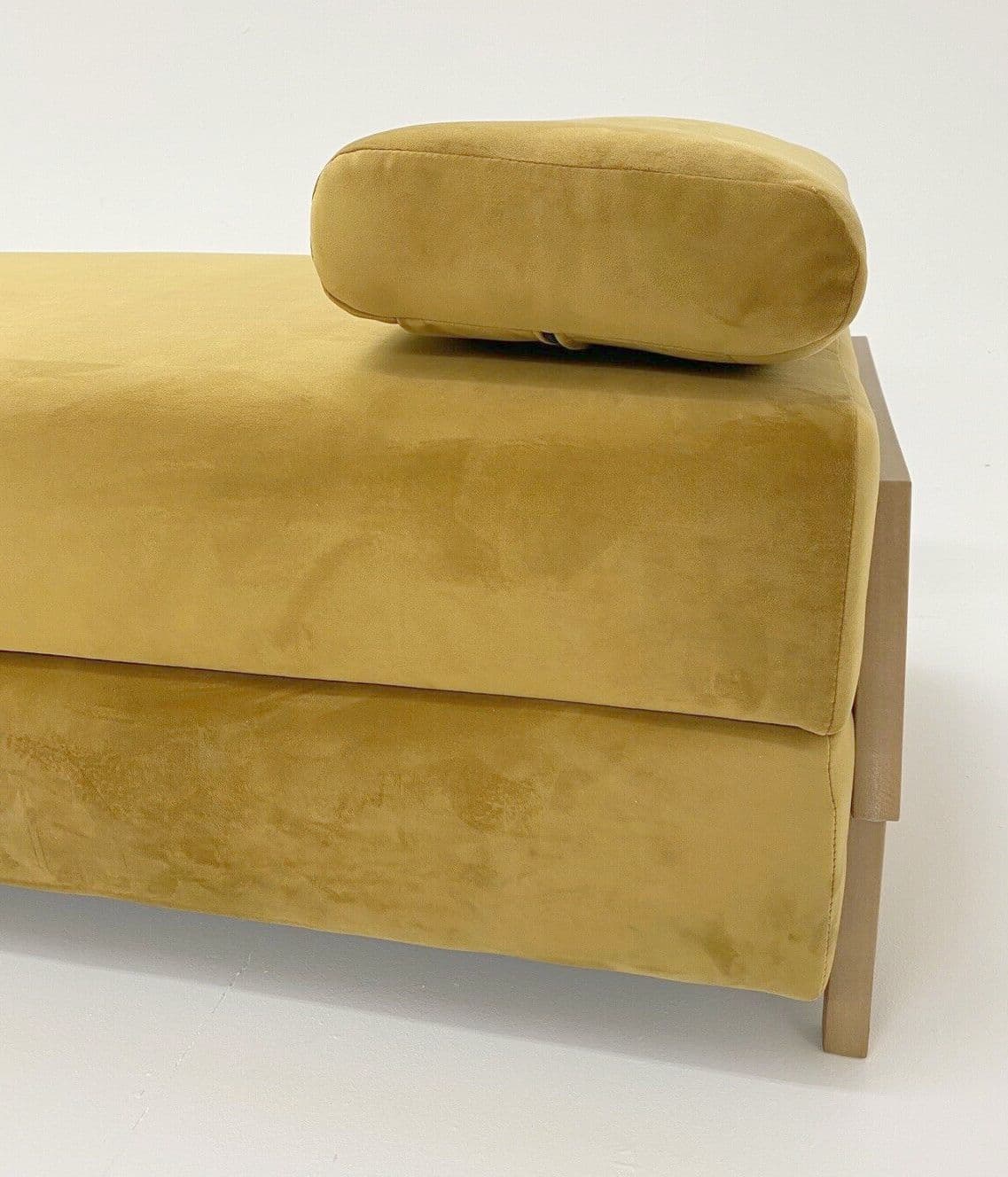 Modern minimalist Day Bed Sofa Contemporary ochre Velvet Settee