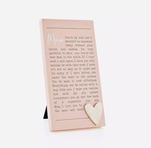 Moments Pink Verse Plaque For Mum