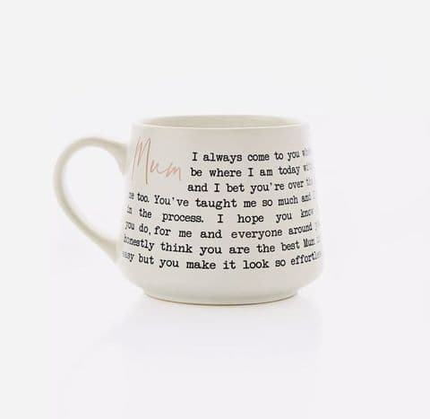 Moments Stoneware Mum Mug With Sentimental Verse Gift