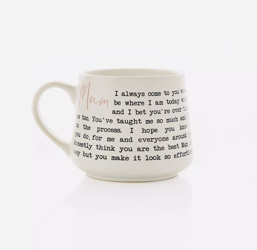 Moments Stoneware Mum Mug With Sentimental Verse Gift