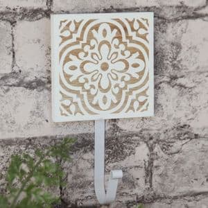 Moroccan Style Wall Hook Wooden Tile Decorative Home Wall Hook