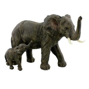 Mother and Baby Elephant Statue Figurine Home Decor Ornament