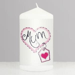 Mum Heart Stitch Design Candle Gift For Mum