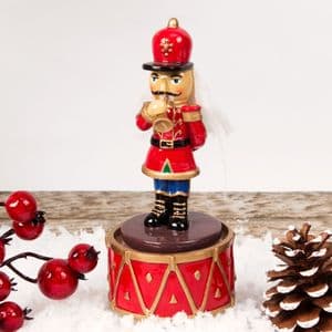Musical Nutcracker Soldier Christmas Ornament - Clockwork Music Box