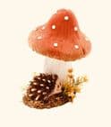 Natural Handmade Mushroom With Hedgehog - Autumn Home Decoration - Posh Bananas Home Decor