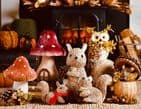Natural Handmade Mushroom With Hedgehog - Autumn Home Decoration - Posh Bananas Home Decor