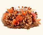 Natural Handmade candle holder with artificial foliage in Autumn colours - Posh Bananas Home Decoration