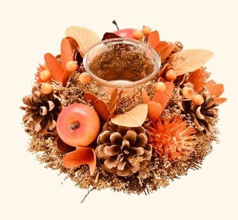 Natural Handmade rustic Autumn Candle Holder - Large 22cm