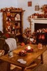 Natural Handmade rustic Autumn Wreath  With Squirrel