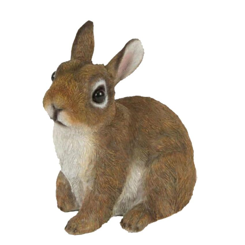 Naturecraft Realistic Bunny Rabbit Sitting Figurine Home Ornament - Country Cottage Decoration