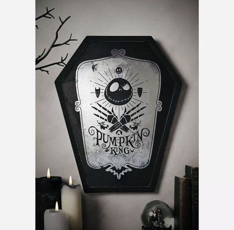 Nightmare Before Christmas Mirror Wall Plaque – Pumpkin King Coffin Frame | Disney Gothic Décor