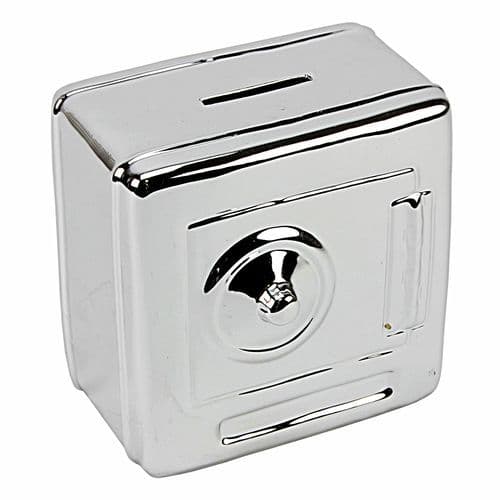 Novelty Money Box - Silver Ceramic Safe Money Box - Christmas Stocking Filler For Men