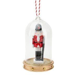 Nutcracker Soldier In Glass Cloche Hanging Christmas Ornament