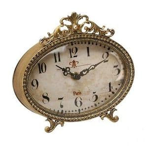OLD FASHIONED STYLE FILIGREE MANTEL CLOCK - SHABBY CHIC MANTEL CLOCK