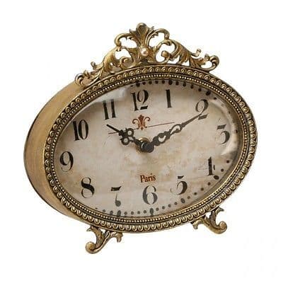OLD FASHIONED STYLE FILIGREE MANTEL CLOCK - SHABBY CHIC MANTEL CLOCK