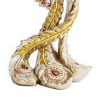 Ornate Bronze Finish Luxury Peacock Mantel Clock With Red Crystals