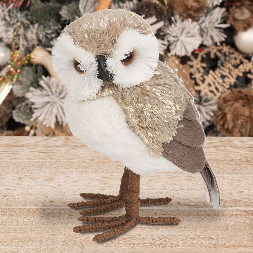 Owl Figurine Christmas Ornament Woodland Christmas Decor