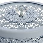 Pale Blue Metal Lace Storage Box - Vintage Style Pale Blue Home Accessory