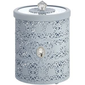 Pale Blue Metal Lace Storage Box - Vintage Style Pale Blue Home Accessory