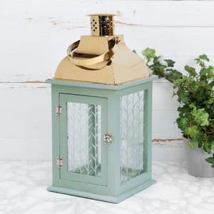 Pale Green Wooden Lantern - Sand Dunes By Vicky Yorke