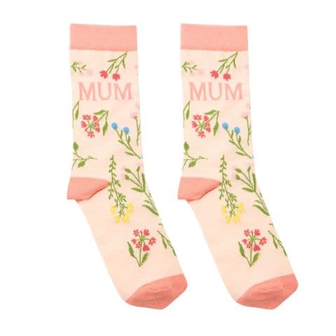 Peach Floral Mum Socks By The Cottage Garden