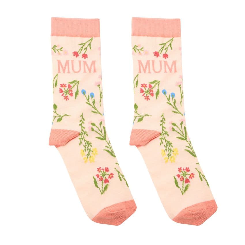 Pink Floral Mum Socks By The Cottage Garden - Gift for Mothers day and birthday for Mum