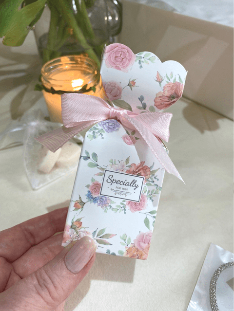 Personaised Pink Foral Table Gift Favor With Choice Of Contents