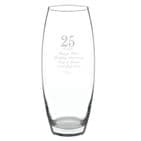 Personalised 25 Years Glass Vase Anniversary Gift