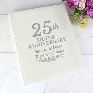 Personalised 25th Silver Wedding Anniversary Traditional Photo Album