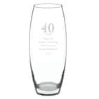 Personalised 40 Years Glass Vase Anniversary Gift