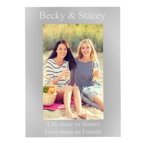 Personalised 4x6 Silver Photo Frame Gift Idea For Sister and Best Friend Birthdays
